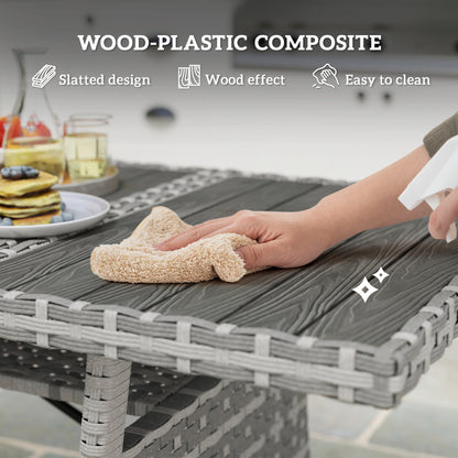 Outdoor Dining Table for 6-8 with Storage Shelf