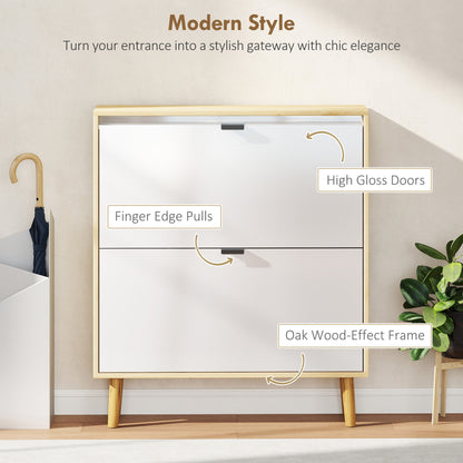 Narrow shoe cabinet modern flip drawer storage unit