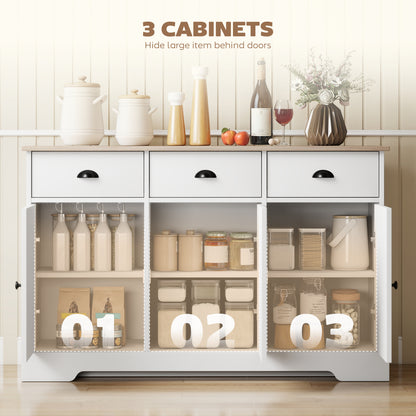 Farmhouse Buffet Cabinet with Barn Doors and Drawers