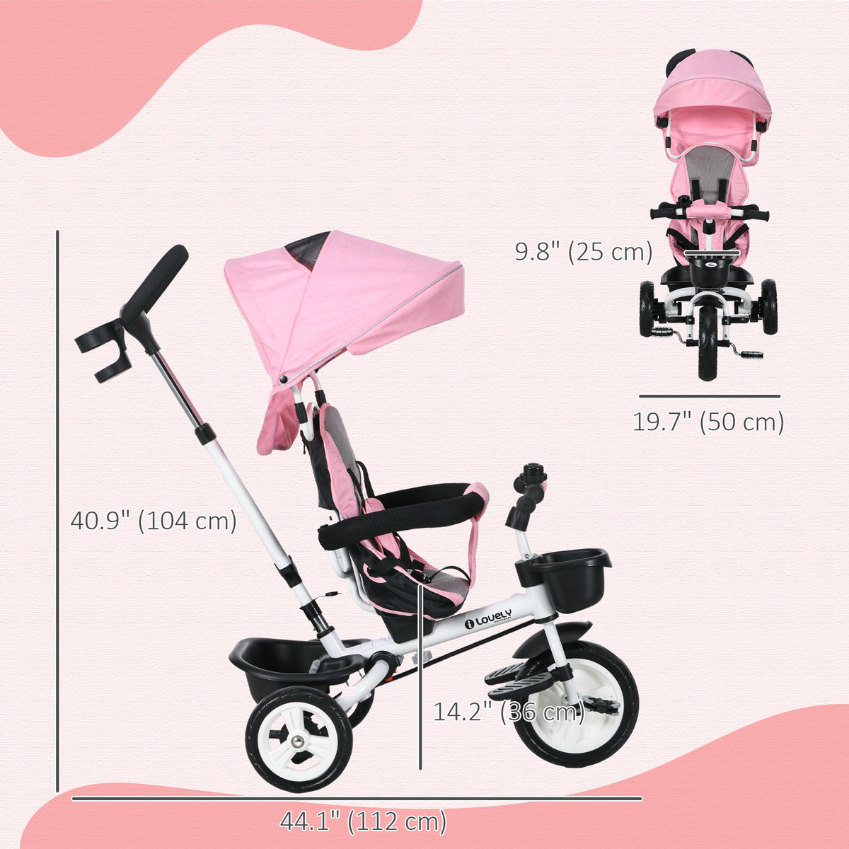 6-in-1 Evolving Toddler Tricycle with Canopy