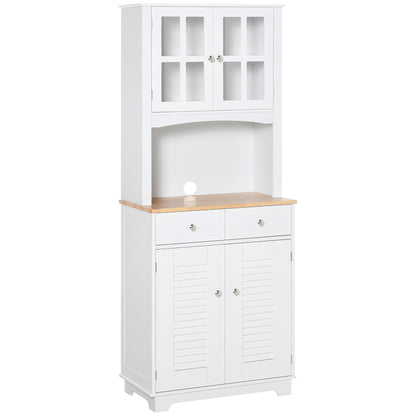 Aparador de cocina estilo costero con puertas de vidrio