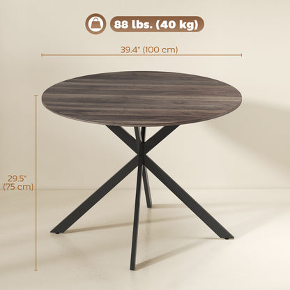 Round Kitchen Table 40 inch — black