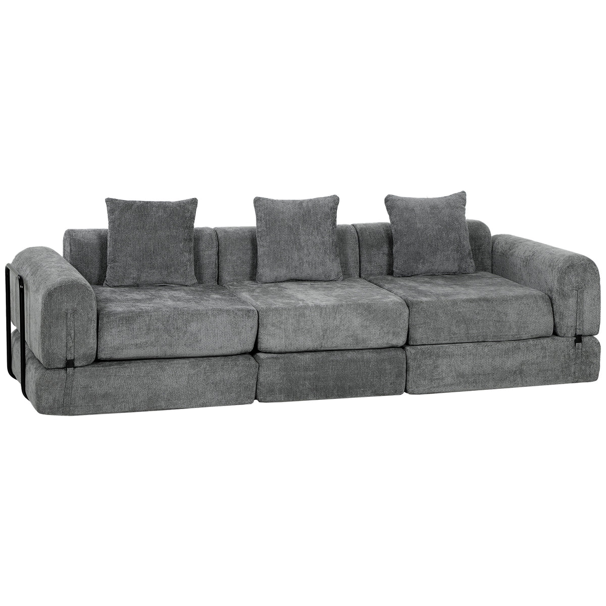 Sofá cama modular plegable de chenilla