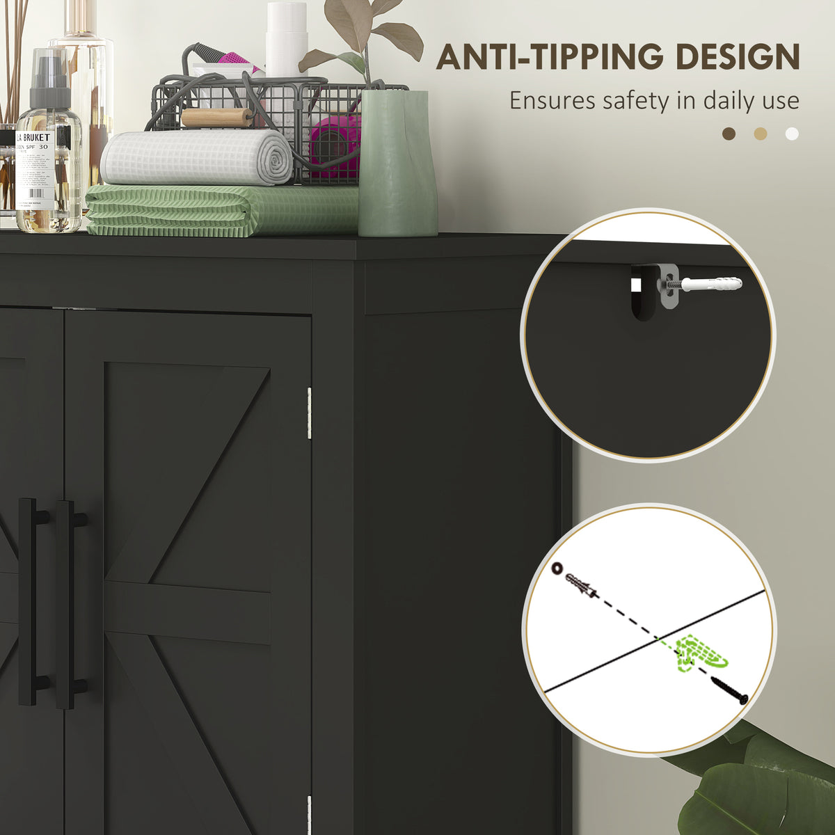 Farmhouse bathroom storage cabinet