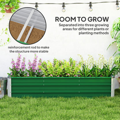 Galvanized Steel Raised Garden Bed 3-Section Planter