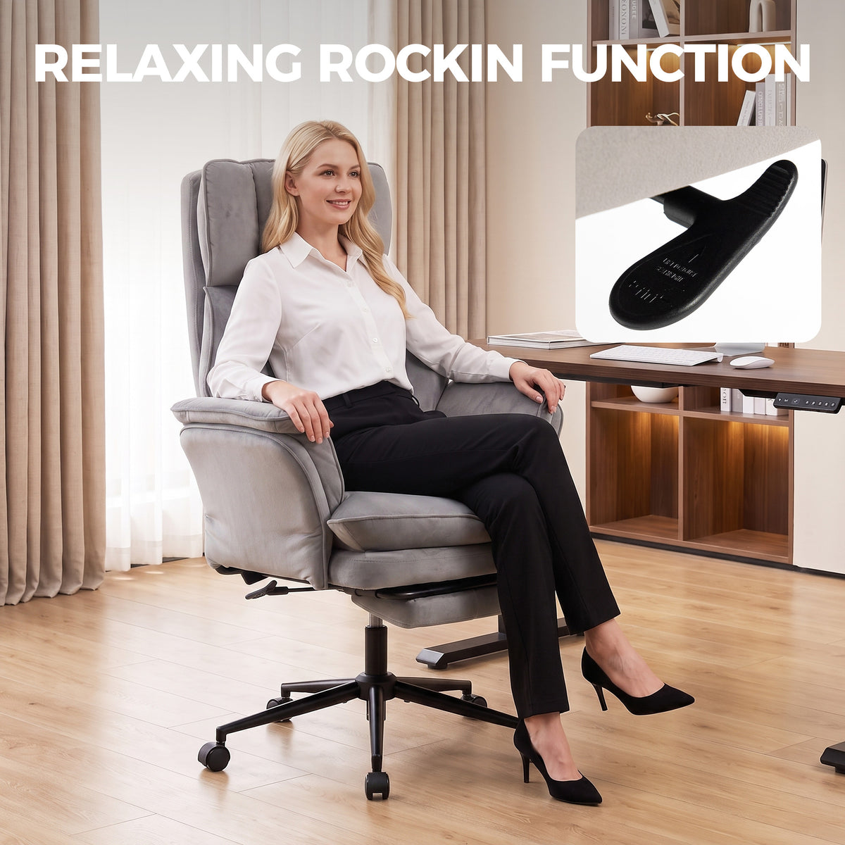 Ergonomic Office Chair Reclining with Footrest