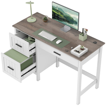 Farmhouse Computer Desk with 3 Drawers