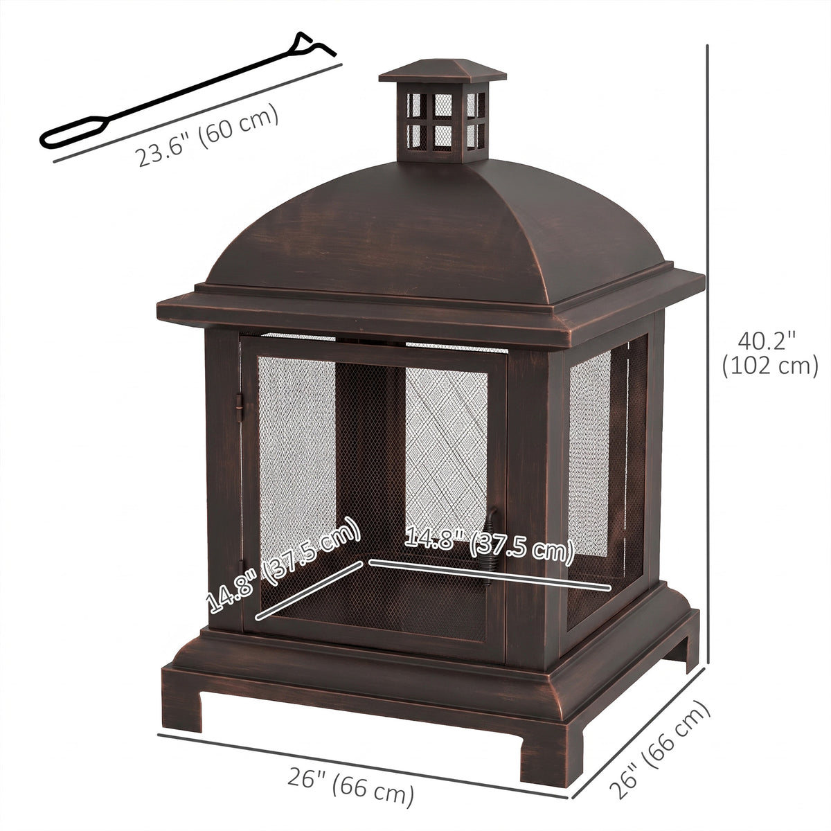 Wood-burning chimney style fire pit
