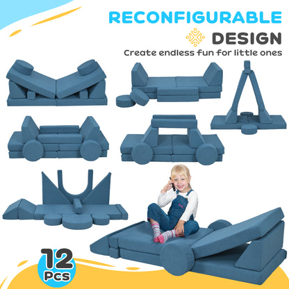 Sofá modular infantil de 12 piezas, resistente y divertido