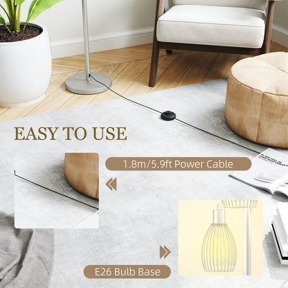 Industrial Floor Lamp 3 Hanging Cage Shades, Dimmable