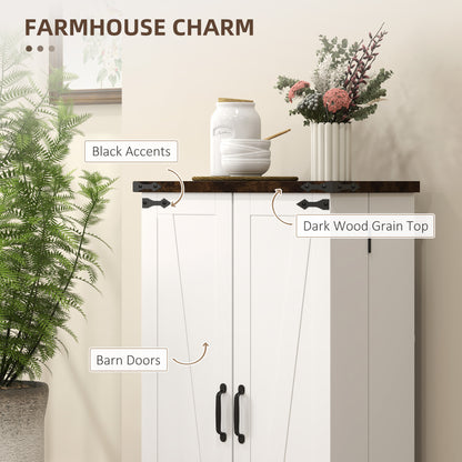 Farmhouse Kitchen Pantry Storage Cabinet with Adjustable Shelves