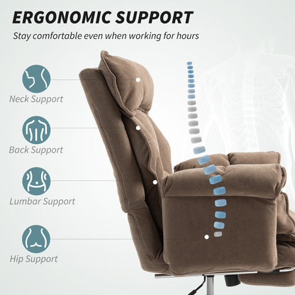 Reclining Office Chair with Footrest and Headrest