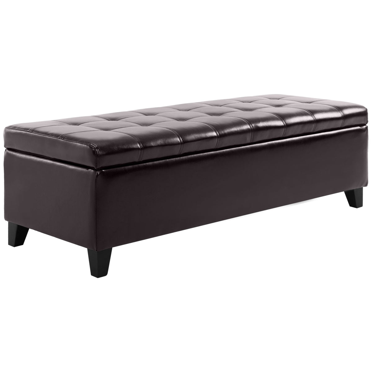 PU leather storage ottoman bench