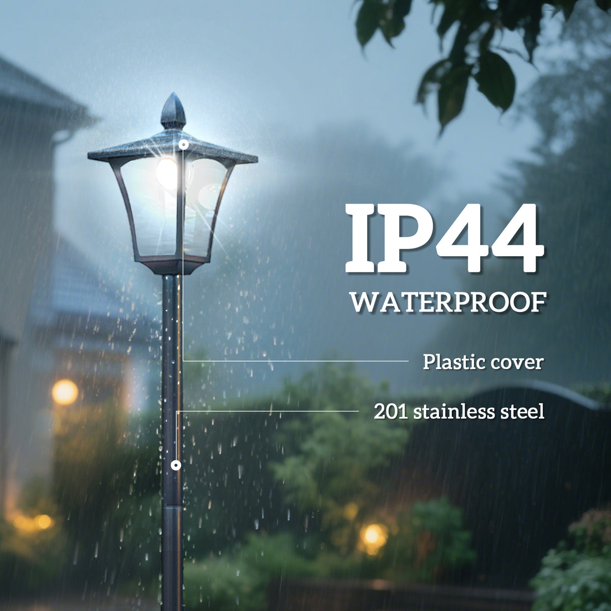 Solar Garden Post Lamp 63 in
