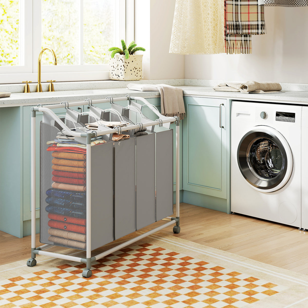Rolling Laundry Hamper 160L
