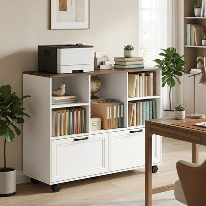 Lateral Mobile Filing Cabinet with Two Drawers