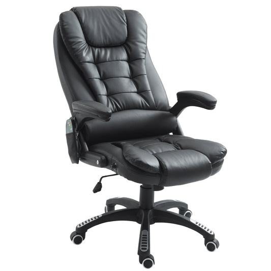 Silla de oficina con masaje y calefacción, respaldo alto reclinable