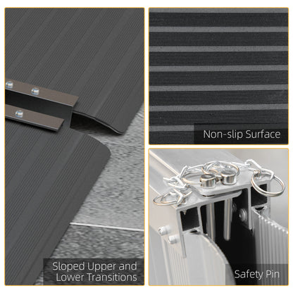 Folding Aluminum Wheelchair Ramp 5ft — black