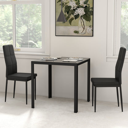Dining set 3-piece rectangular glass table with chairs