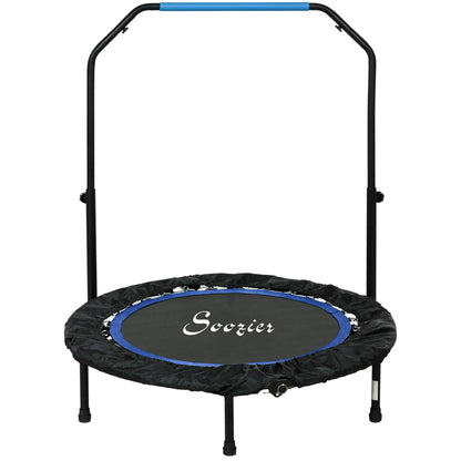 Foldable fitness trampoline with handle
