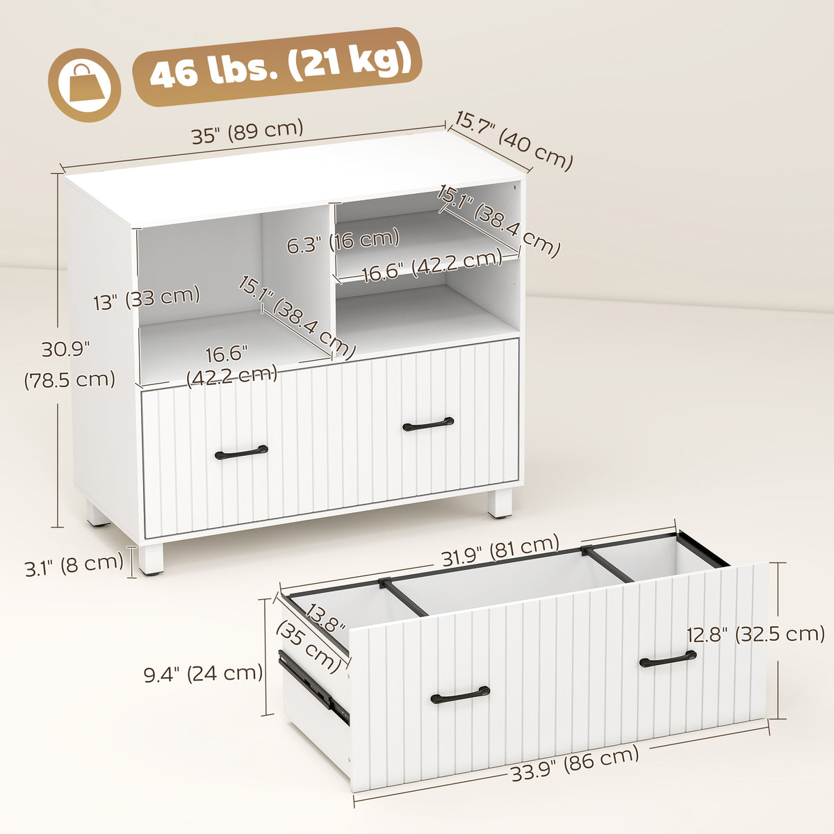 Lateral Office Filing Cabinet with Open Shelves