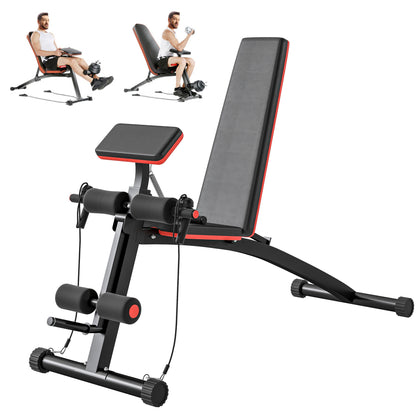 Banco de entrenamiento plegable y ajustable para musculación en casa