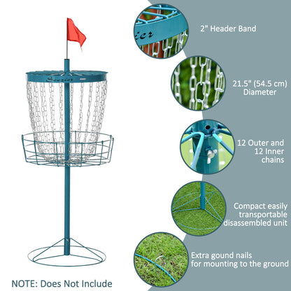 Portable Disc Golf Basket 24-Chain with Carry Bag