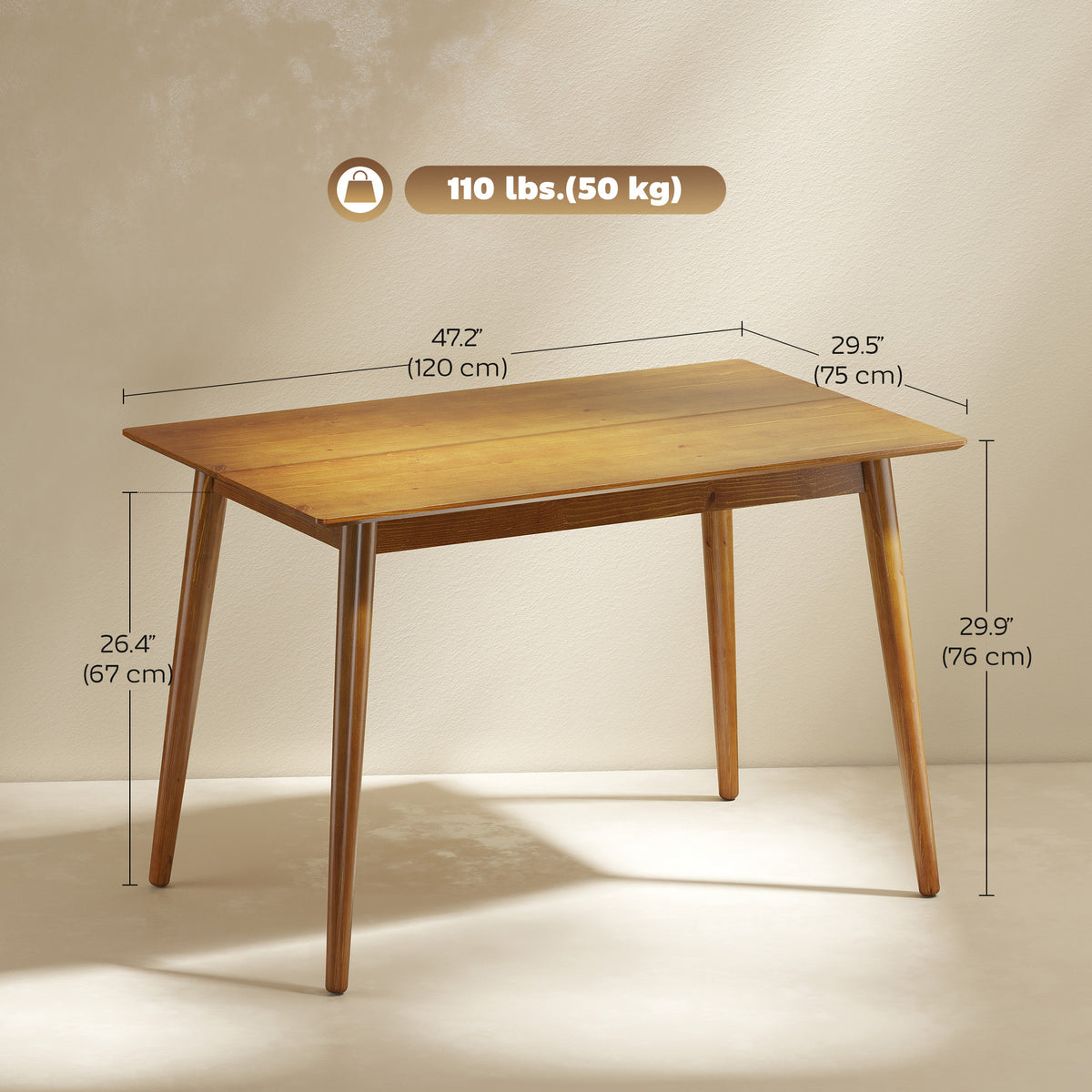 Farmhouse Dining Table Pine Wood
