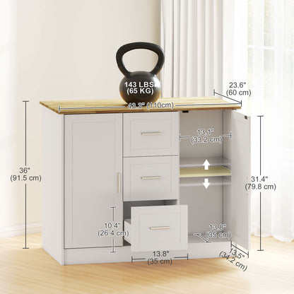 Kitchen island with storage and seating space