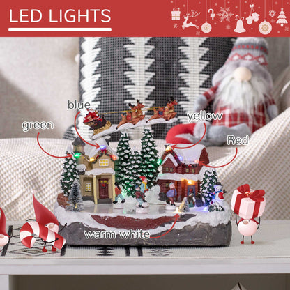 Animated Christmas Village Skating Pond LED Lights