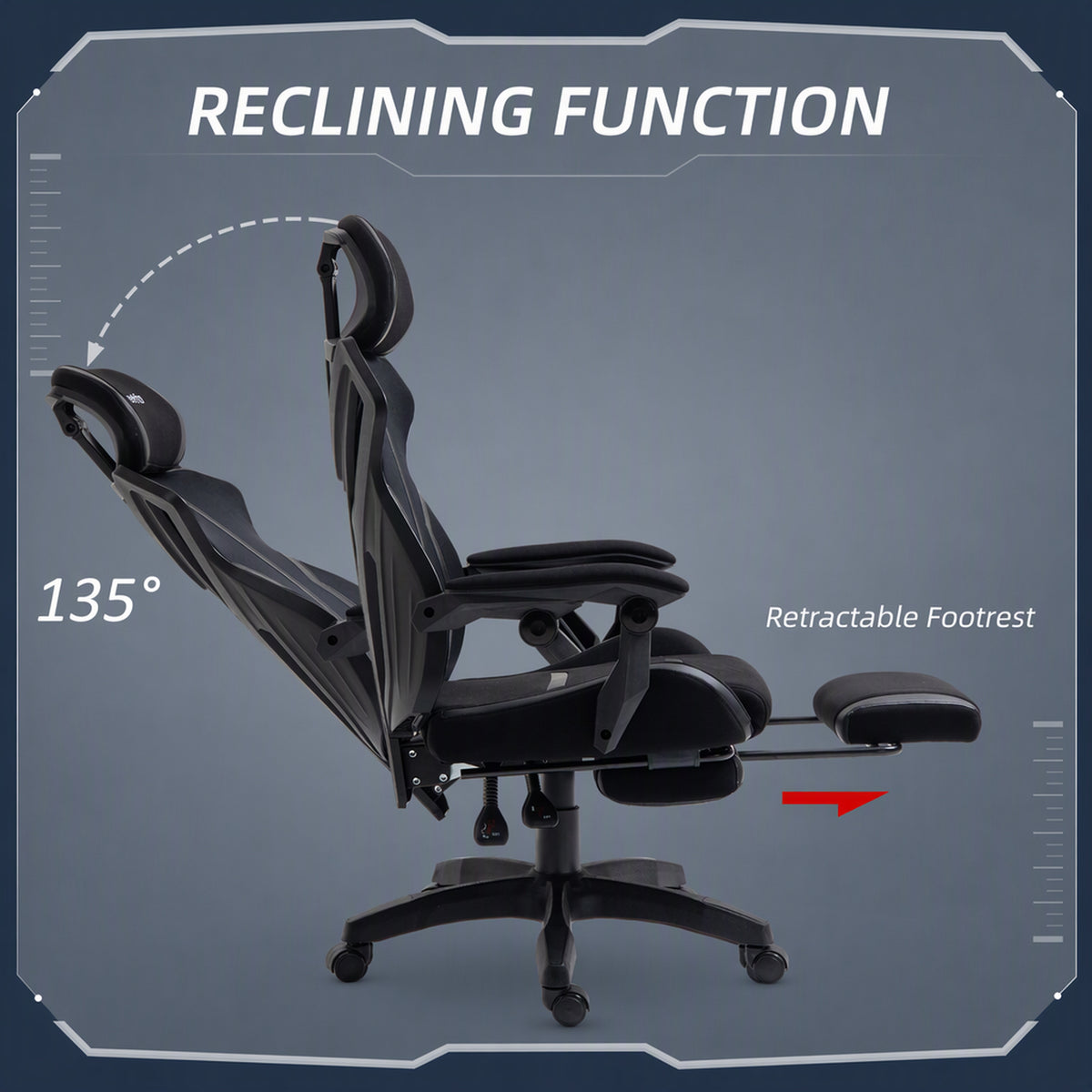 Ergonomic Gaming Chair with Footrest