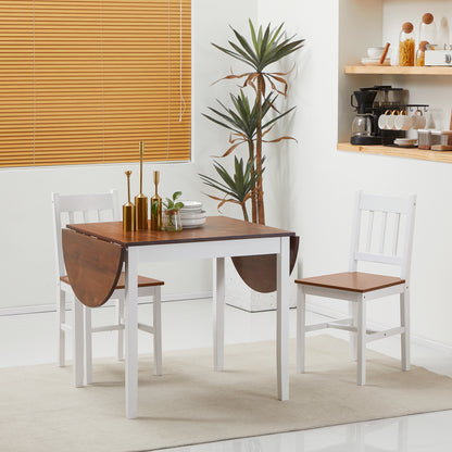 Mesa de comedor abatible de pino macizo para espacios pequeños