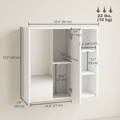 Bathroom medicine cabinet with mirror and open shelves