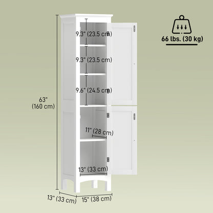 Tall Bathroom Cabinet Freestanding Storage Adjustable