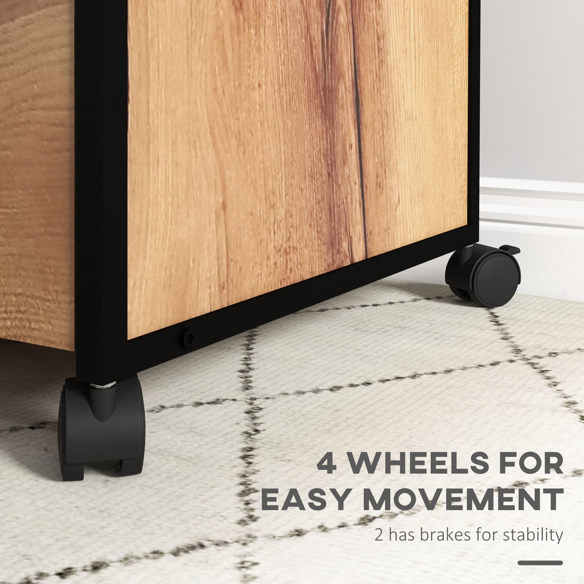 Industrial rolling vertical filing cabinet with drawers