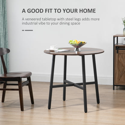 Round industrial style dining table 80 cm