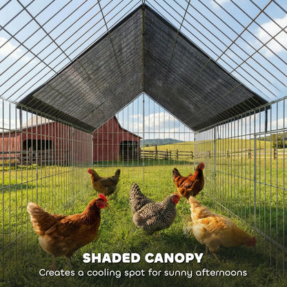 Metal Chicken Run with UV-Resistant Cover