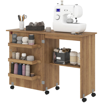 Mueble plegable para máquina de coser con almacenamiento
