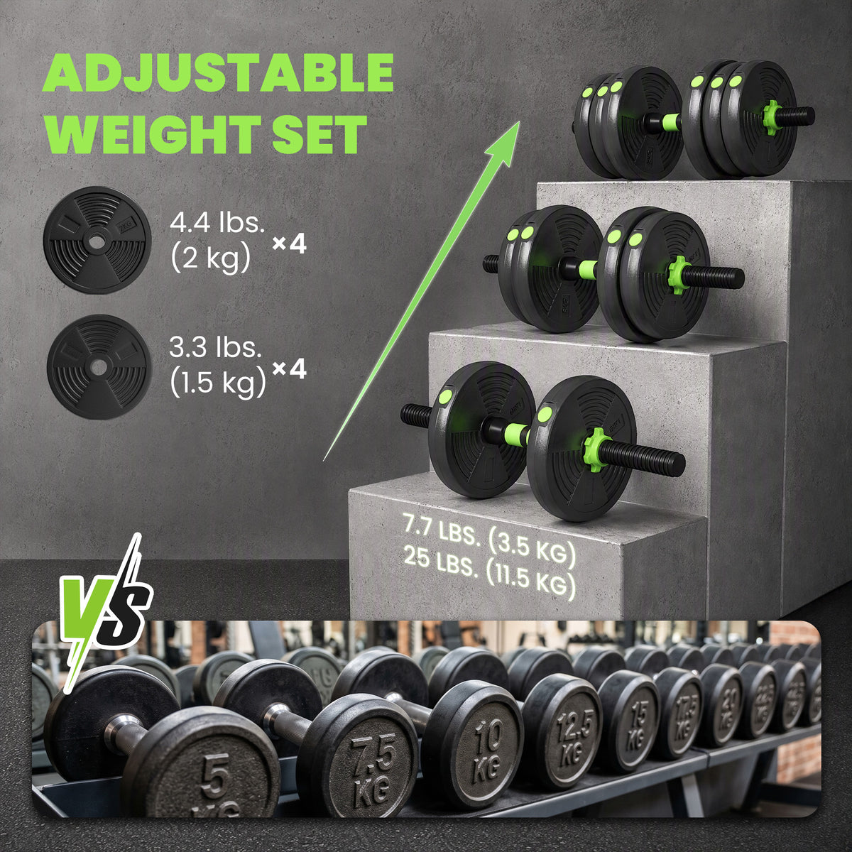 Adjustable Dumbbell Set 4-in-1 — 15 kg