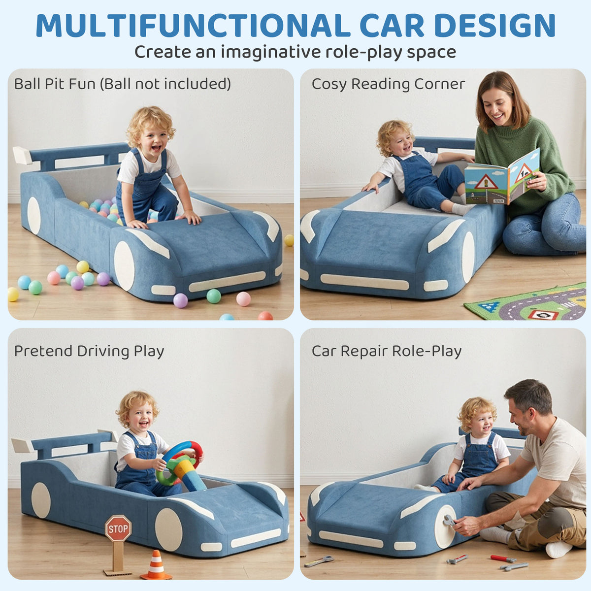 Toddler foam climbing toy and convertible ball pit
