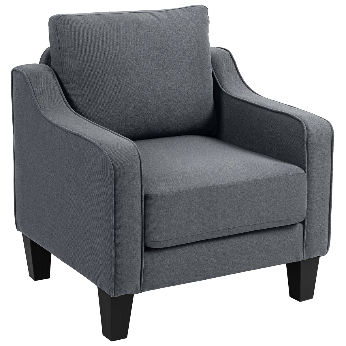 Modern linen accent armchair