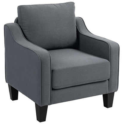 Modern linen accent armchair