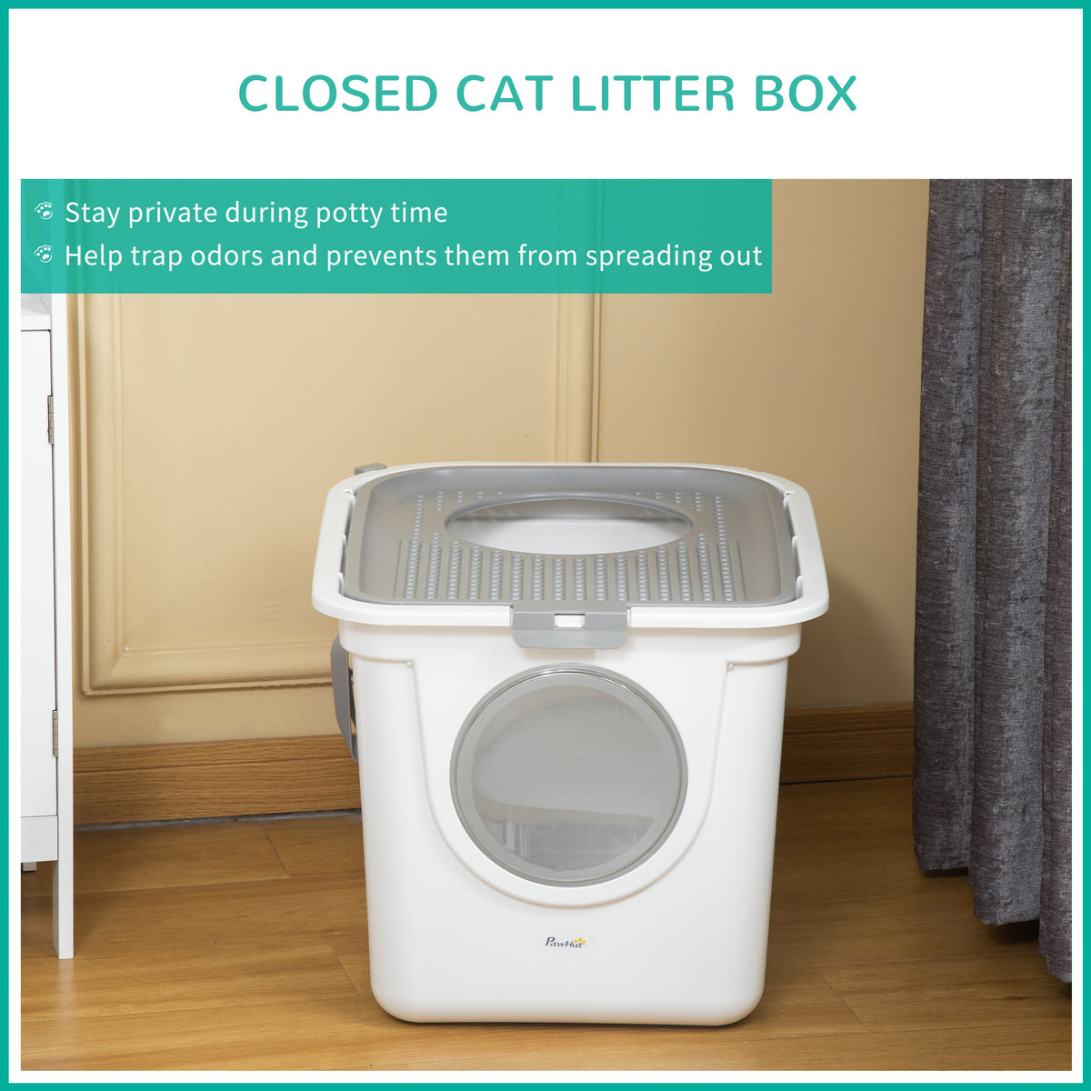 Caja de arena cerrada para gatos