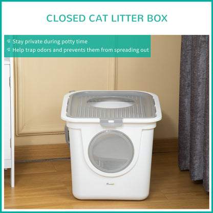 Caja de arena cerrada para gatos
