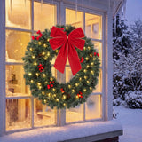 Pre-lit artificial Christmas wreath 61 cm