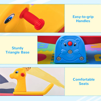 Deer-Shaped Toddler Seesaw with Easy-Grip Handles