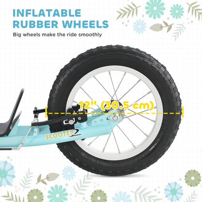 Kids Kick Scooter with Dual Brakes and Inflatable Wheels