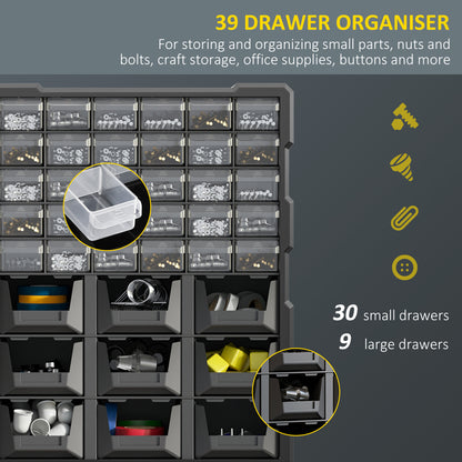 39-Drawer Parts Organizer Cabinet Wall Mount