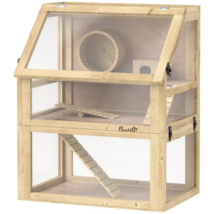 Wooden hamster cage