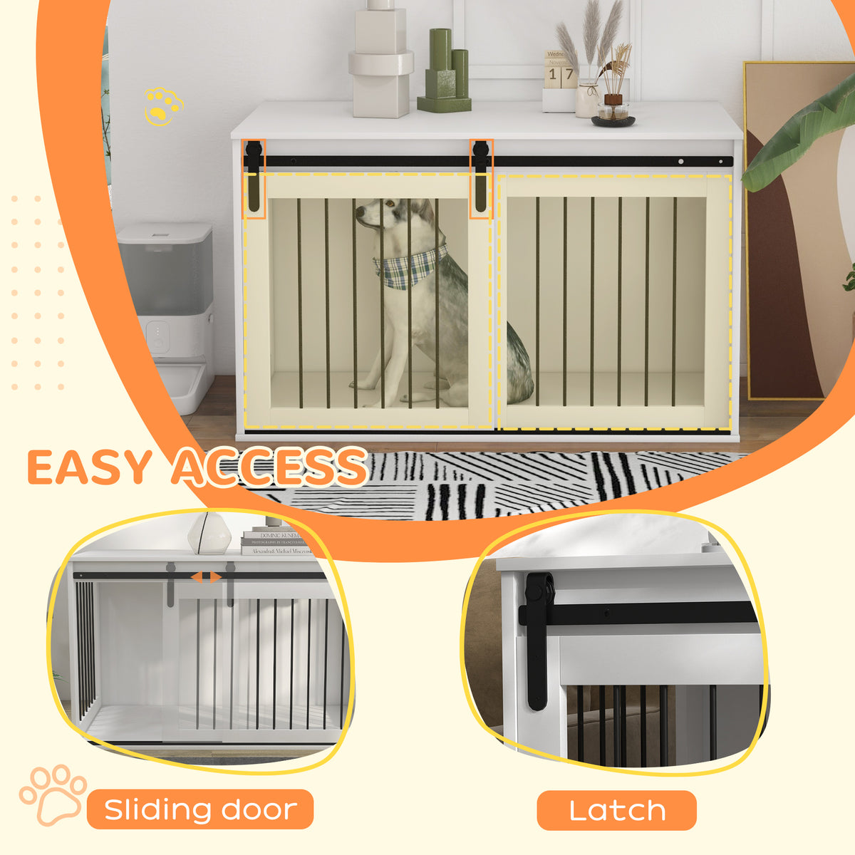 Dog crate furniture end table